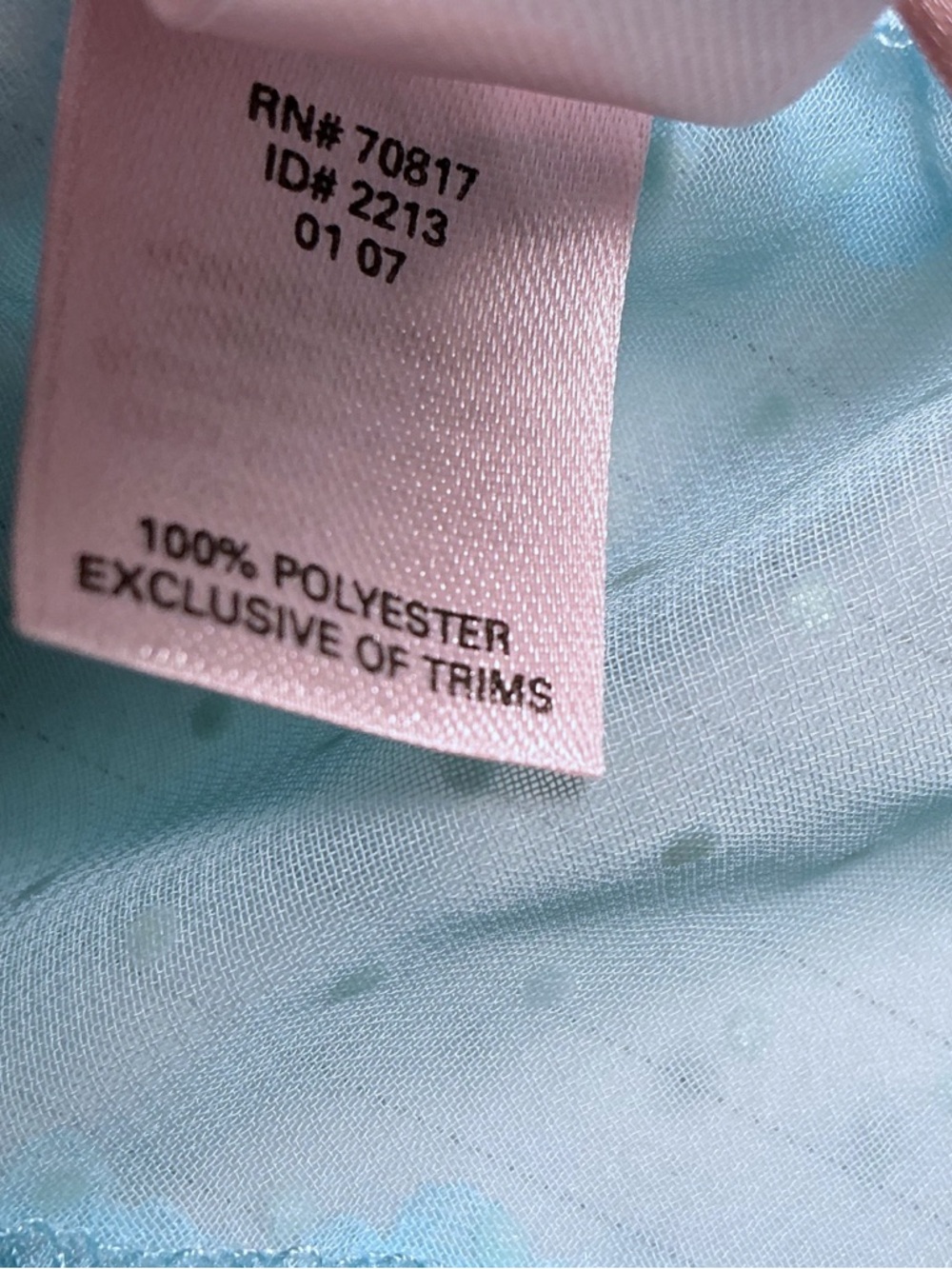 Victorias Secret Women Small Blue Turquoise Lace Trim Chiffon Babydoll Nightie - Picture 7 of 7